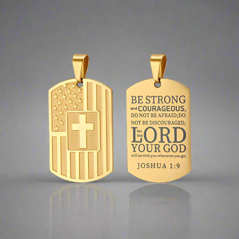 Cross American Flag Stainless Steel Military Brand Pendant