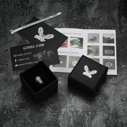 Cross and Coffin Stainless Steel Ring