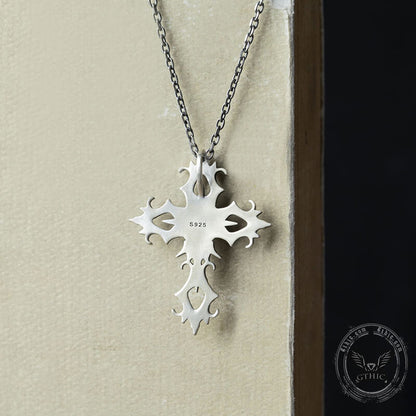 Cross Purple Zircon Sterling Silver Gothic Pendant