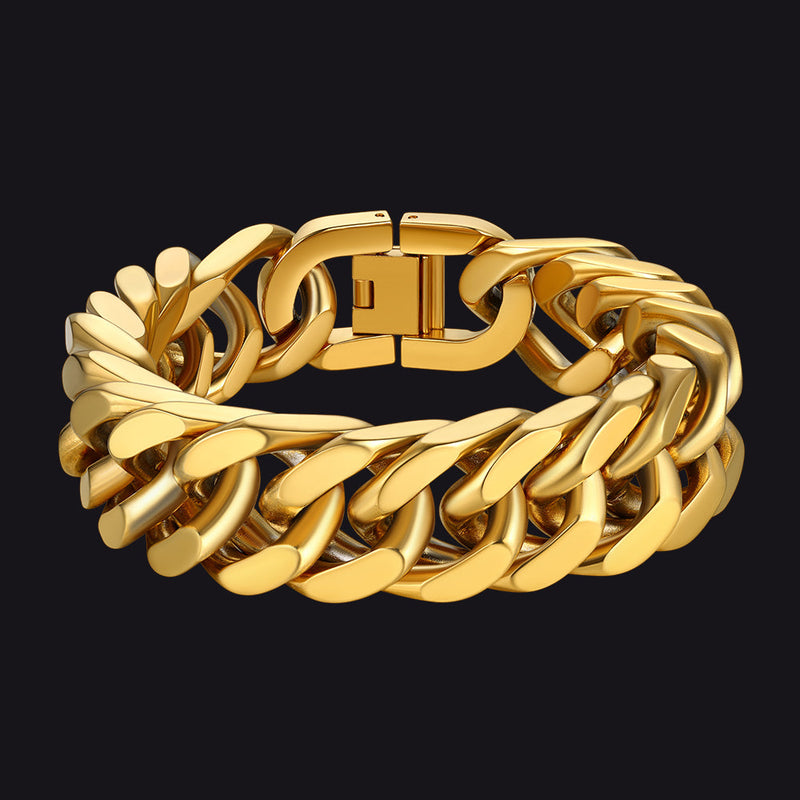 Cuban Chain Bracelet Gift for /dad/son, 8/12/17mm Width