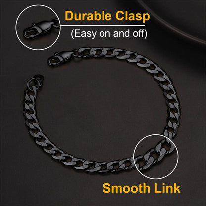 9mm Sturdy Cuban Link Chain & Bracelet Set for