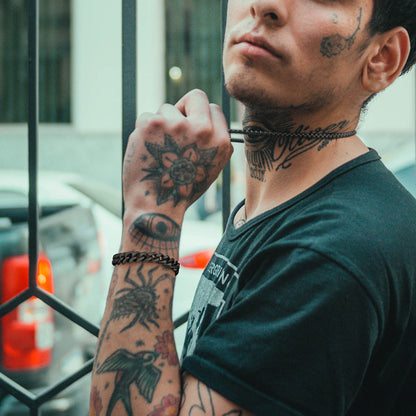 9mm Sturdy Cuban Link Chain & Bracelet Set for