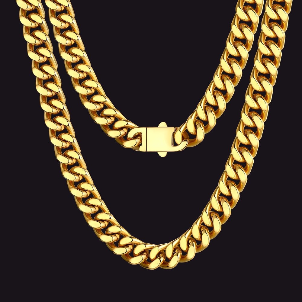 Miami Cuban Link Chain Necklace 5/7/9/12 Mm Chain for