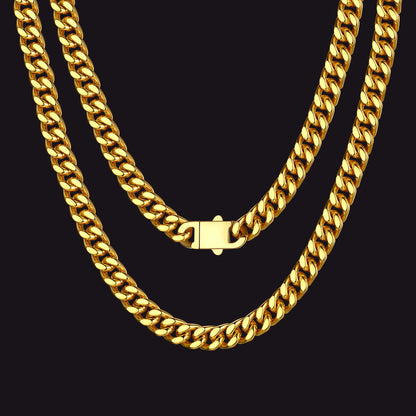 To My Man Miami Cuban Link Chain Necklace, Birthday or Anniversary Gift for Him