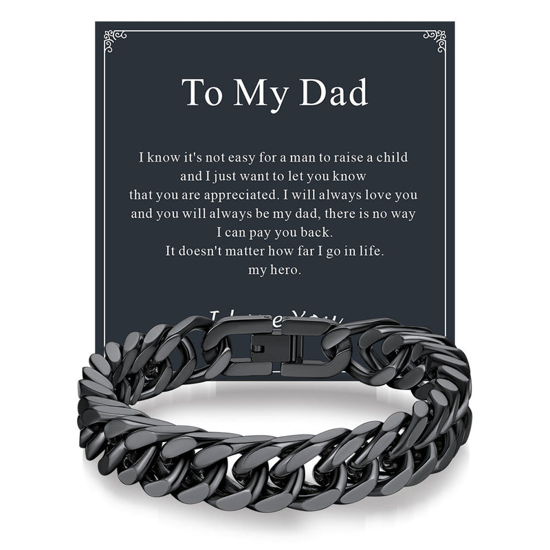 Cuban Chain Bracelet Gift for /dad/son, 8/12/17mm Width