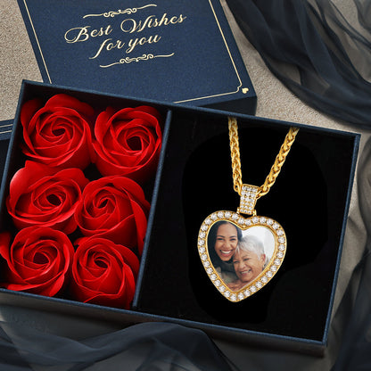 Customized Heart Picture Photo Necklace Memorial Gift for