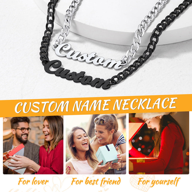 Custom Nameplate Choker Chain Necklace for 18 Inch