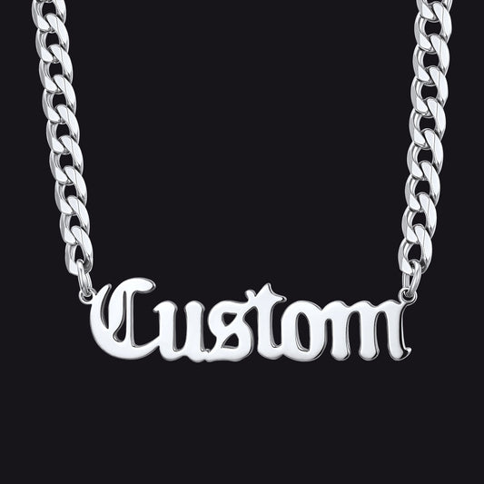 Custom Nameplate Choker Chain Necklace for 18 Inch