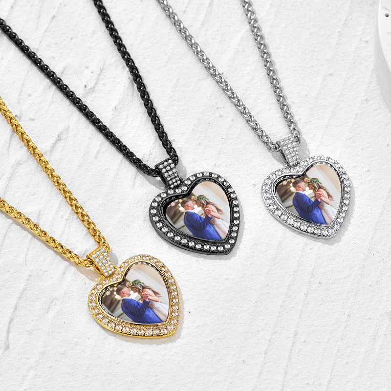 Customized Heart Picture Photo Necklace Memorial Gift for