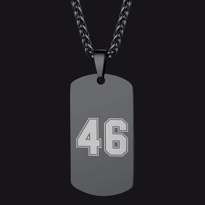Custom Engraved Number Dog Tag Necklace for , Stainless Steel