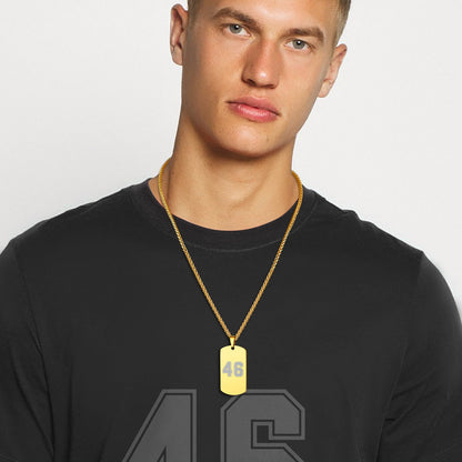 Custom Engraved Number Dog Tag Necklace for , Stainless Steel