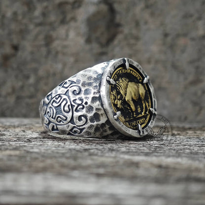 Customizable Buffalo Nickel Coin Sterling Silver Ring