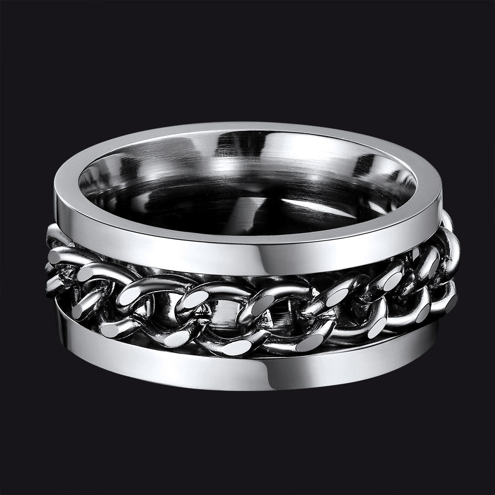 Cuban Chain Fidget Ring for Anxiety