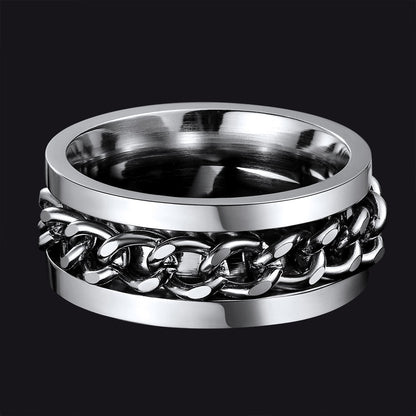Cuban Chain Fidget Ring for Anxiety