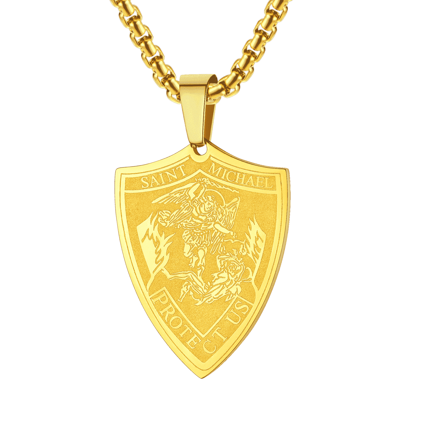 Saint Michael Necklace Archangel Shield Pendant for