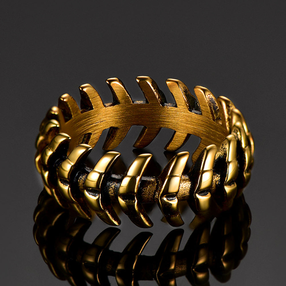 Punk Looped Bone Ring Vertebrae Band Ring for