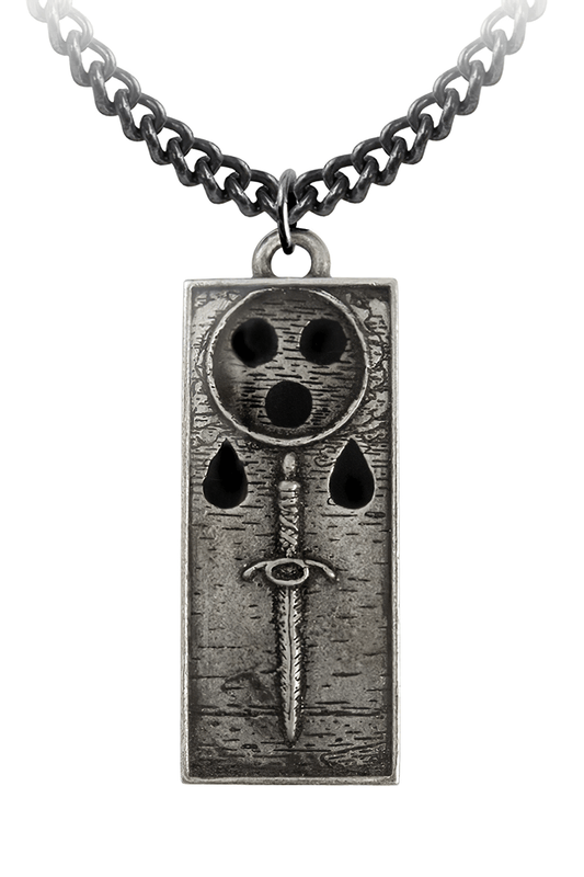 Dark Gothic Death Sigil Sword and Skull Pendant