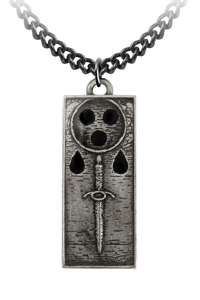 Dark Gothic Death Sigil Sword and Skull Pendant