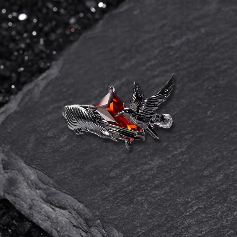 Dark Crow Sweet Cool Style Copper Cz Open Ring
