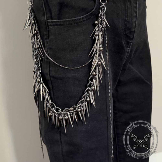 Dark Hip-hop Studded Punk Metal Pants Chain
