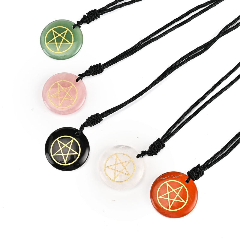 Natural Crystals Pentacle Necklace