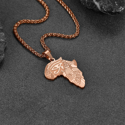 African Map Eye of Horus Necklace for