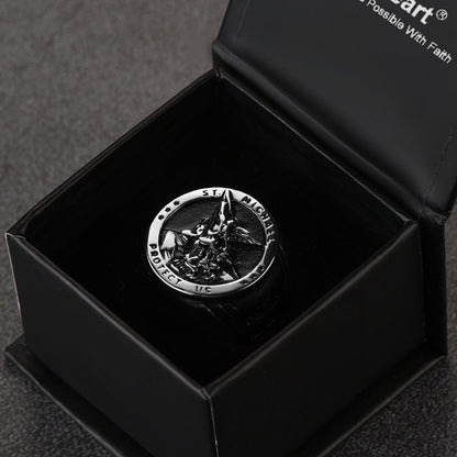 Flash Archangel Saint Michael Protect Us Ring for