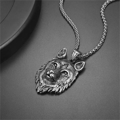 Viking Wild Wolf Pendant Necklace Norse Jewelry for