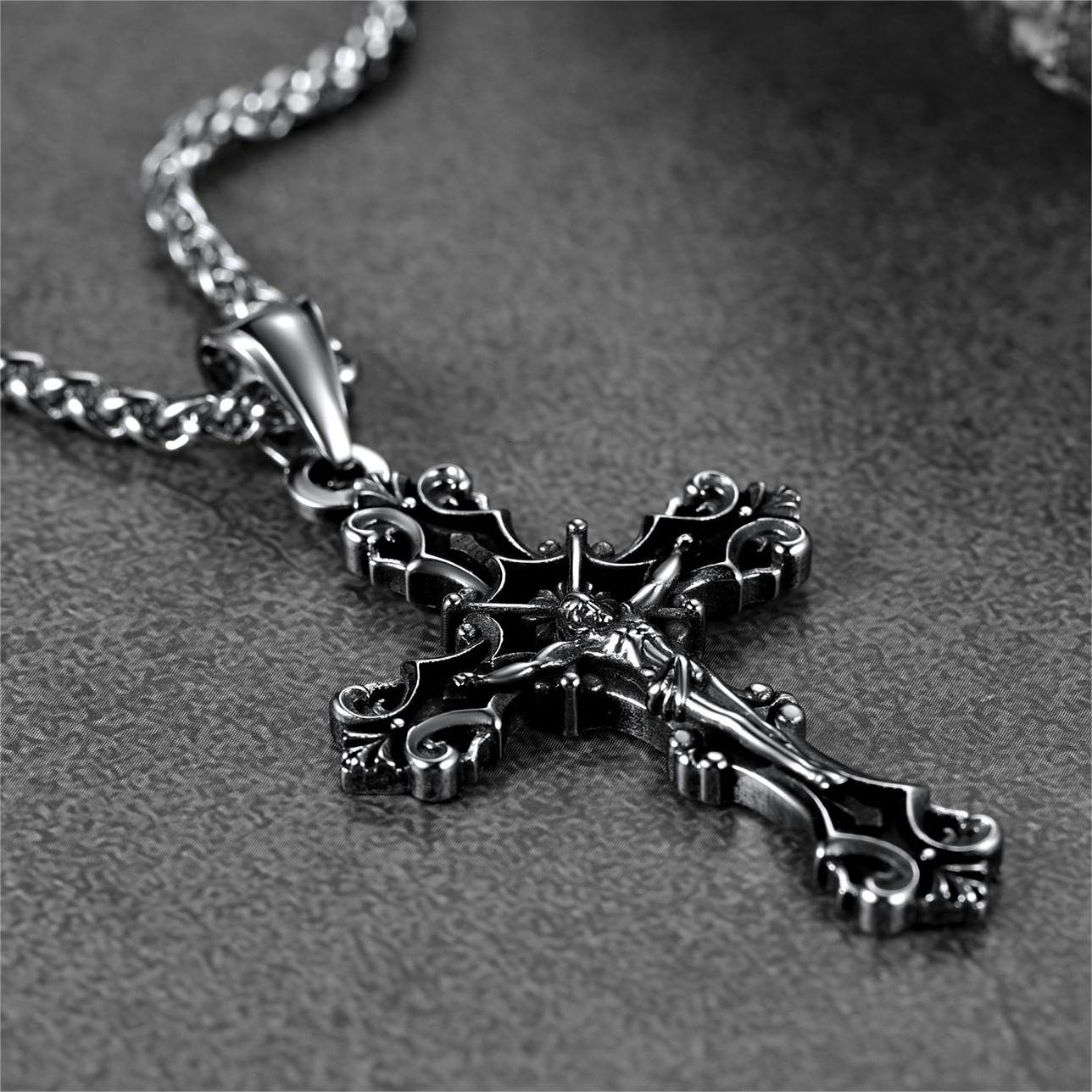 Crucifix Cross Necklace Jesus Pendant for