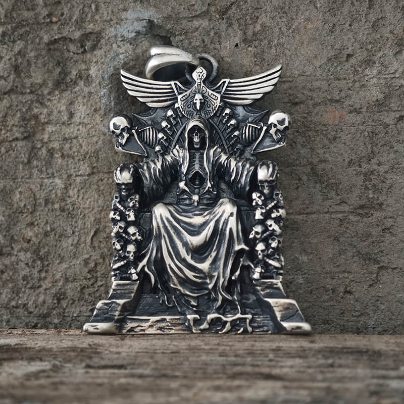 Death Regal Throne Sterling Silver Pendant