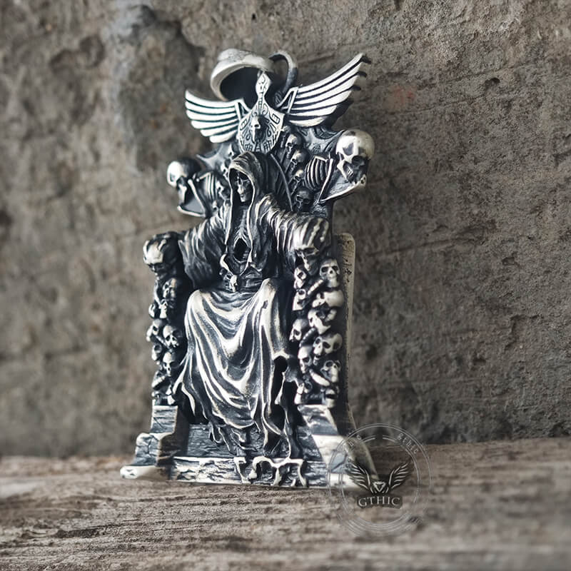 Death Regal Throne Sterling Silver Pendant