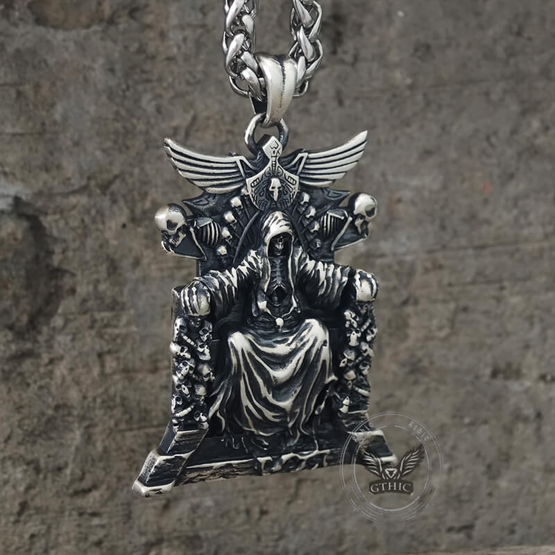 Death Regal Throne Sterling Silver Pendant