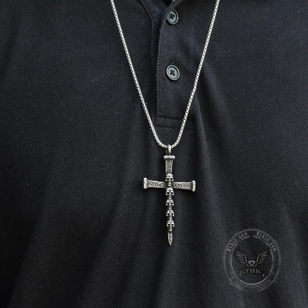 Deathly Skull and Cross Stainless Steel Pendant