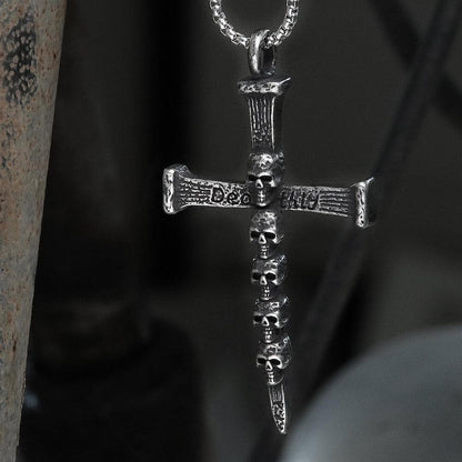 Deathly Skull and Cross Stainless Steel Pendant