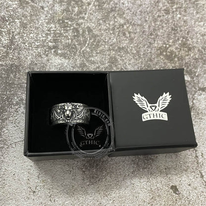 Domineer Lion Head Sterling Silver Animal Ring