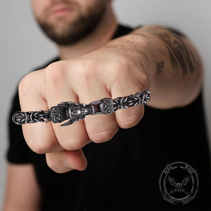 Domineering Dragon Byzantine Stainless Steel Nordic Bracelet