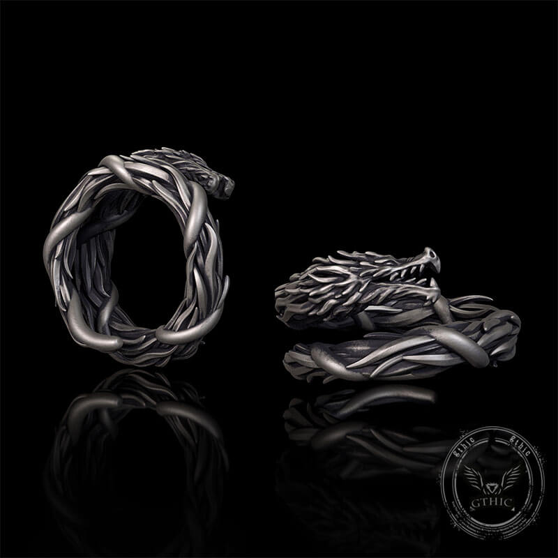 Domineering Hovering Dragon Sterling Silver Ring