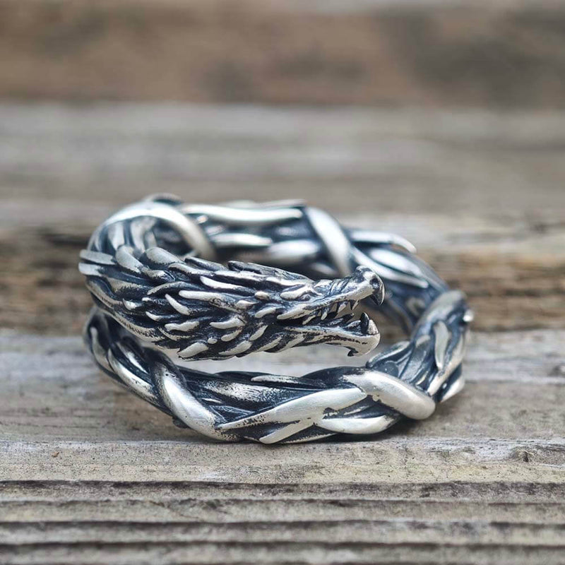 Domineering Hovering Dragon Sterling Silver Ring