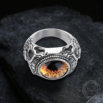 Domineering Skull Devil Eye Stainless Steel Ring