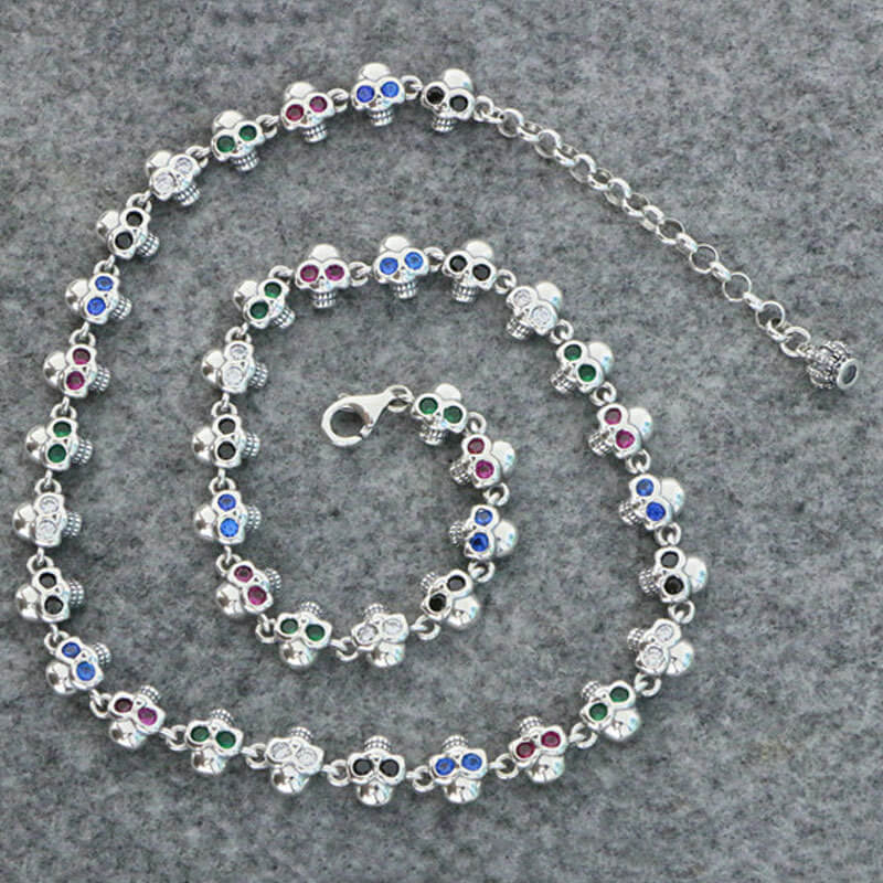 Domineering Skull Sterling Silver Necklace