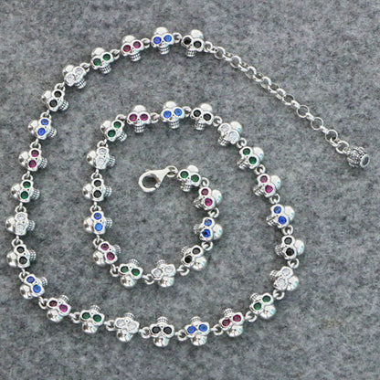 Domineering Skull Sterling Silver Necklace