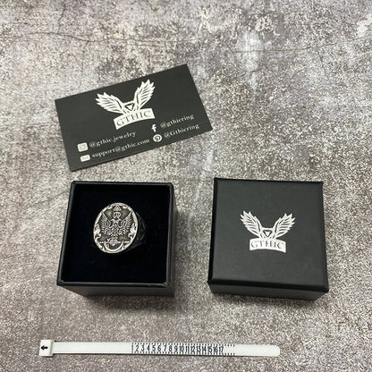 Double-headed Eagle Ankh Stainless Steel Ring