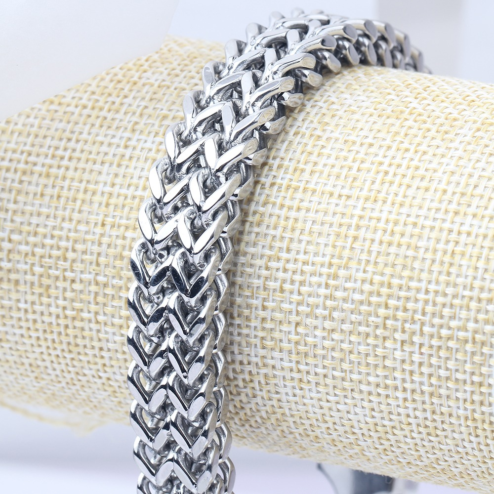 Double Side Chain Bracelet With Clasp / and Stainless Steel Wristband