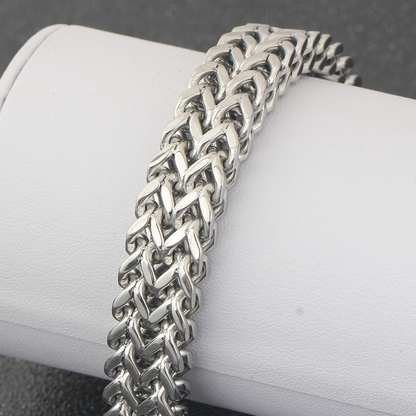 Double Side Chain Bracelet With Clasp / and Stainless Steel Wristband