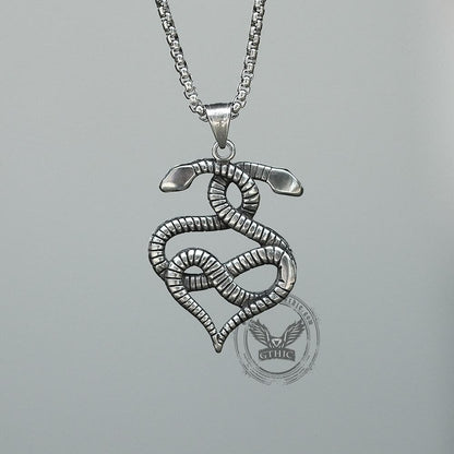 Double-snake Winding Stainless Steel Pendant