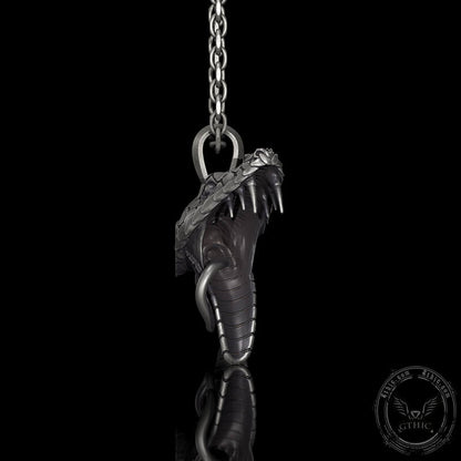 Double Snake Heads Sterling Silver Pendant