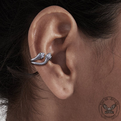 Double Snake Sterling Silver Ear Cuffs