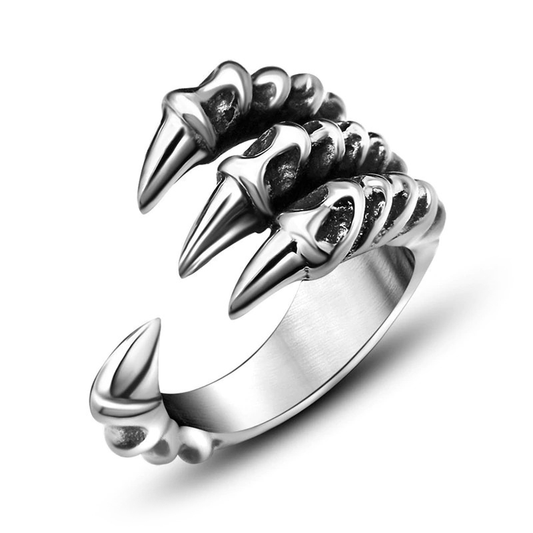 Dragon Claw Stainless Steel and Biker Rings / Gothic Silver-color Jewelry