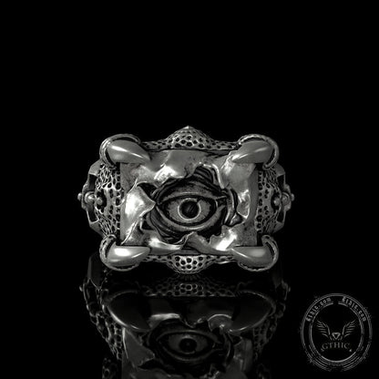 Dragon Claw Evil Eye Sterling Silver Ring
