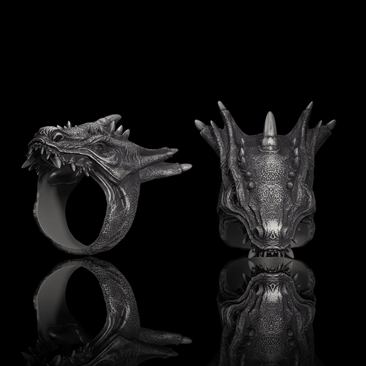 Dragon Head Sterling Silver Animal Ring